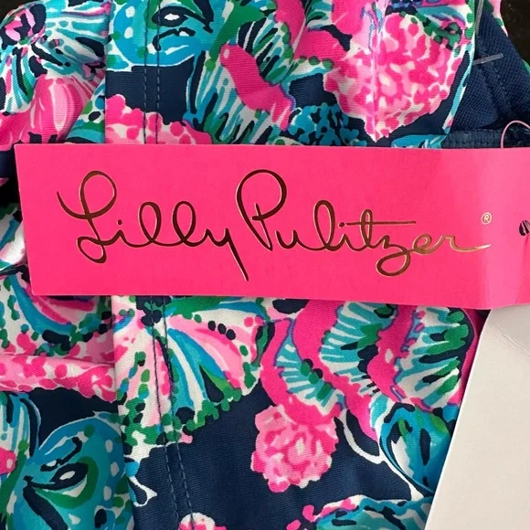 Lilly Pulitzer Lagoon Sarong Hipster Bikini Bottom Navy Size 6 NWT - Picture 7 of 9